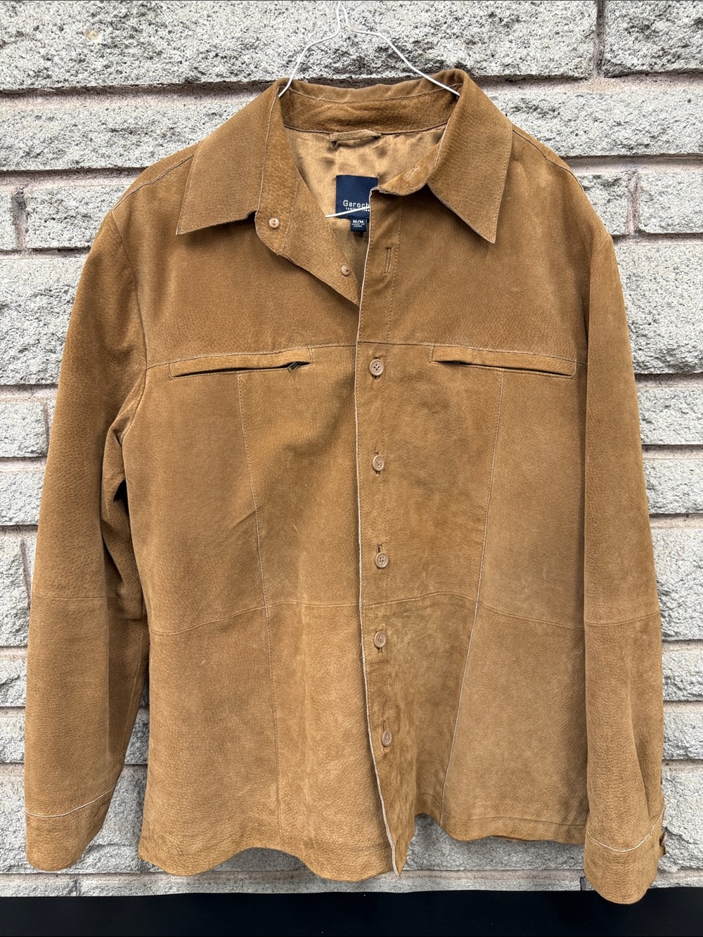 Men's Lightweight Suede Shirt Jacket in Brown